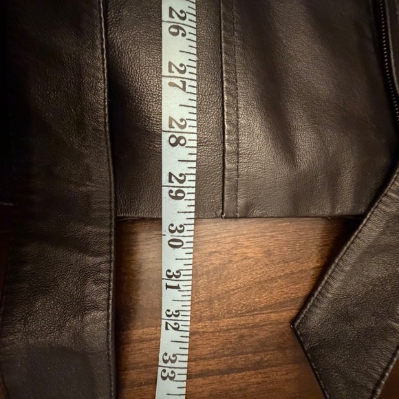 Croft & Barrow Women's Black Leather Jacket, Quilted Lining, Belt, Size Large - Picture 11 of 12